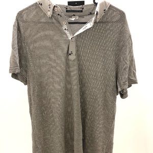 Andrew Christian California Palms Mesh Polo-Grey